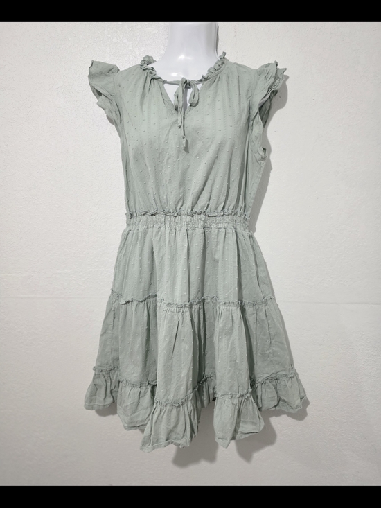 Sweet Wanderer Dresses & Skirts - Sweet Wanderer Sage Green Swiss Dot Tiered Dress - Size XL